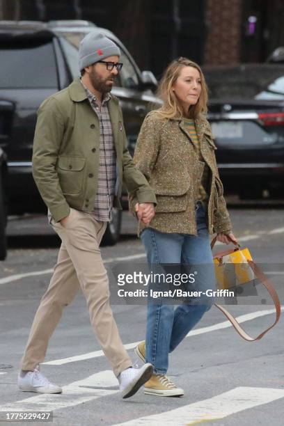 Ryan Reynolds and Blake Lively are seen on November 10, 2023 in New York City.