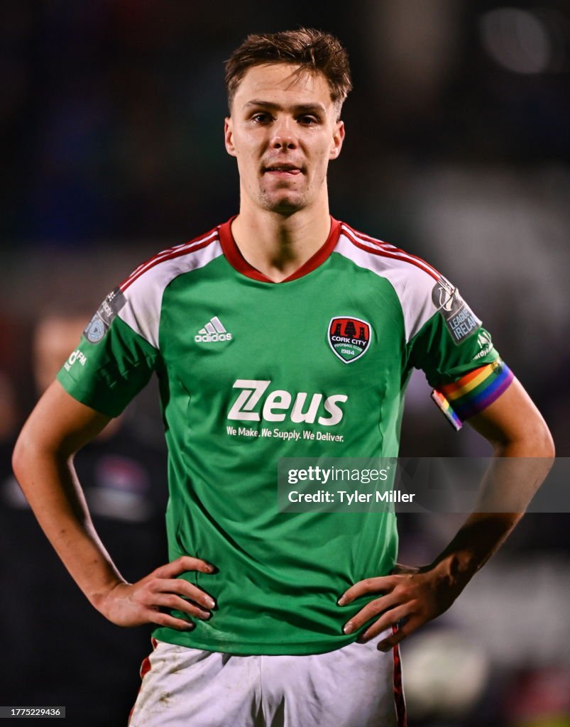 Cian Rae , Ireland - 10 November 2023; Cian Coleman of Cork City reacts after ...