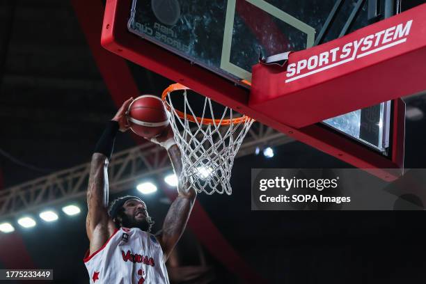 Willie Cauley-Stein of Itelyum Varese seen in action during FIBA Europe Cup 2023/24 Regular Season Group I game between Itelyum Varese and Keravnos...