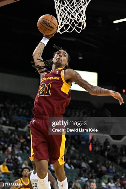 Emoni Bates of the Cleveland Charge dunks against the Wisconsin Herd on November 10, 2023 in Cleveland, Ohio at the Wolstein Center. NOTE TO USER:...