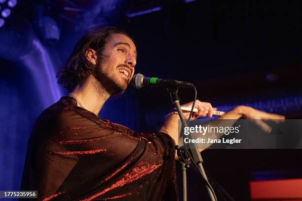 November 10: Miles Francis Arntzen of Will Butler + Sister Squares performs live on stage during a concert at Privatclub on November 10, 2023 in...