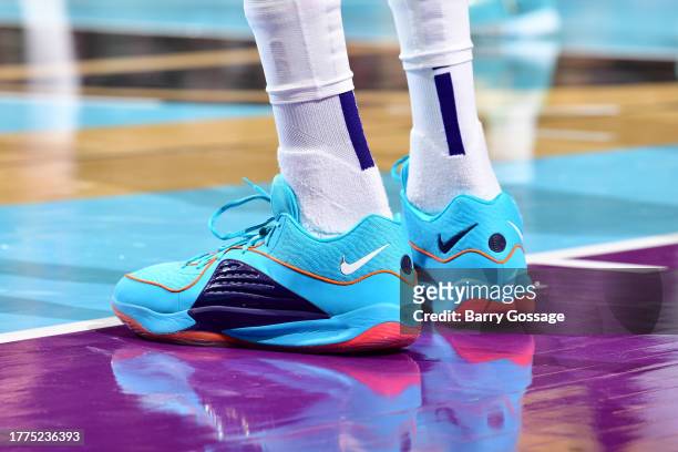 The sneakers worn by Kevin Durant of the Phoenix Suns during the game against the Los Angeles Lakers during the In-Season Tournament on November 10,...