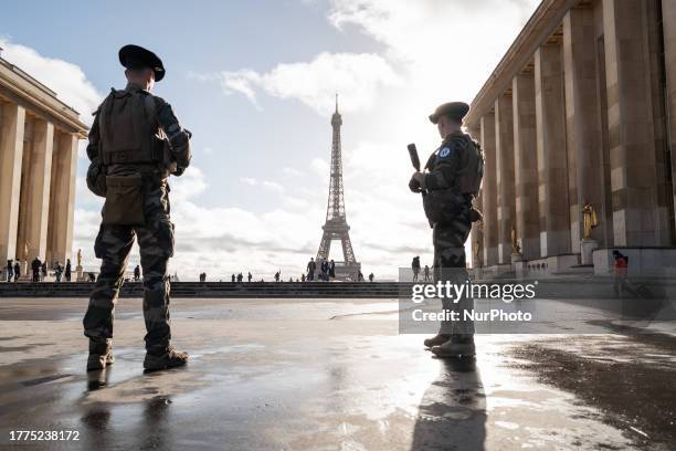 French Army patrolling sensitive targets of the city due to rising alert of potential terrorist attacks, in Paris, France, on