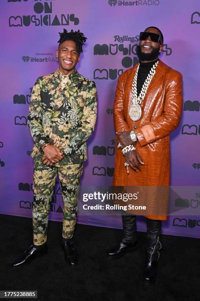 Jon Batiste and Gucci Mane at Rolling Stone's Musicians on Musicians event held at St. Ann's Warehouse on November 10, 2023 in Brooklyn, New York.