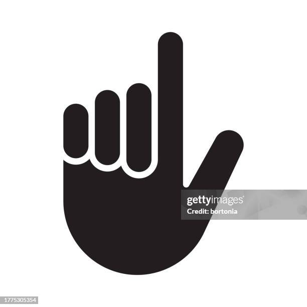 stockillustraties, clipart, cartoons en iconen met hand silhouette icon - wijsvinger