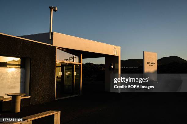 Entrance to the Blue Lagoon thermal complex after it was closed. Iceland is preparing for another volcanic eruption on the Reykjanes peninsula. After...