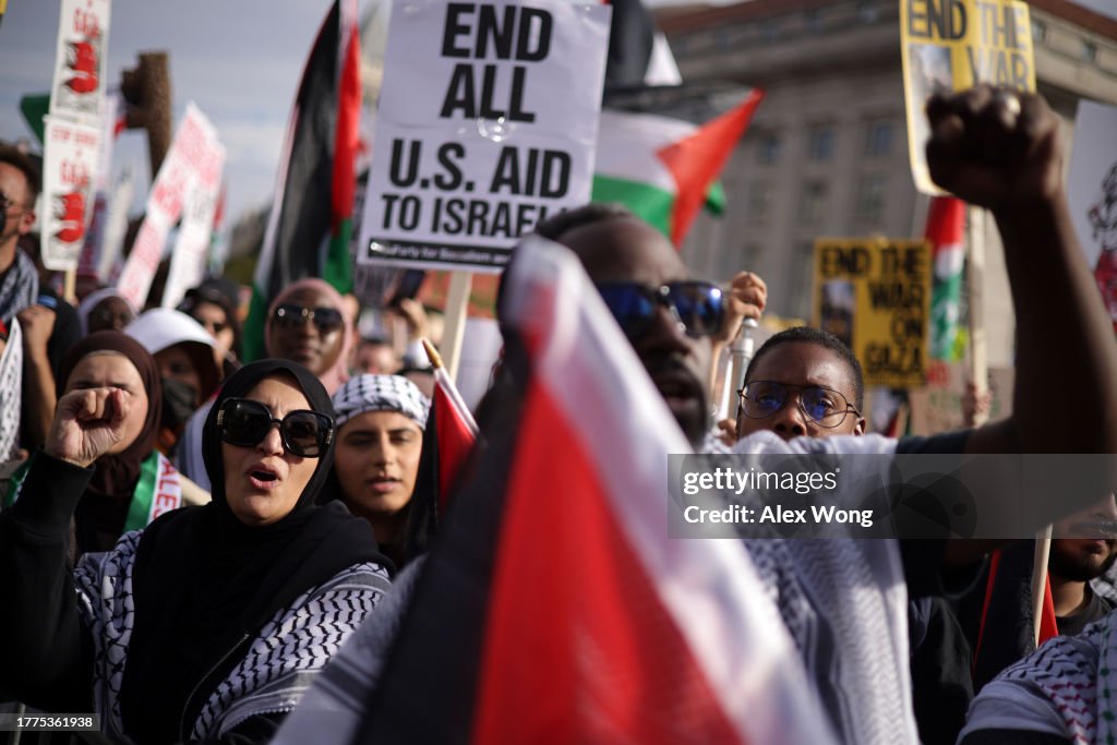 Thousands Gather For "Free Palestine" March In Washington, D.C.