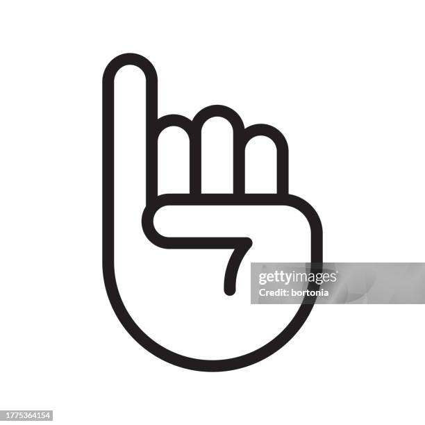 hand thin line icon - editable stroke - hands counting stock illustrations