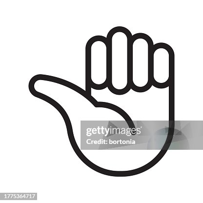 Hand Thin Line Icon - Editable Stroke Hand Thin Line Icon - Editable Stroke