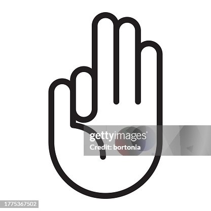 Hand Thin Line Icon - Editable Stroke Hand Thin Line Icon - Editable Stroke