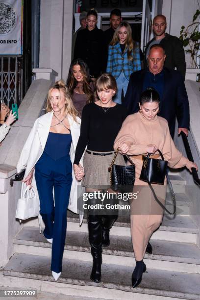 Brittany Mahomes, Taylor Swift, Selena Gomez Gigi Hadid and Sophie Turner are seen in NoHo on November 04, 2023 in New York City.