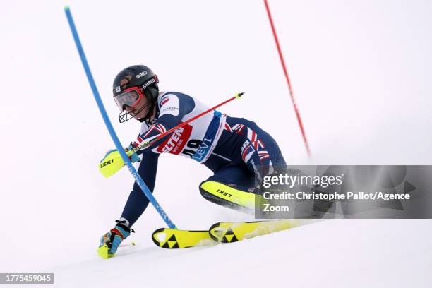 Charlie Guest of Team Great Britain competes during the Audi FIS Alpine Ski World Cup Women's Slalom on November 11, 2023 in Levi, Finland.