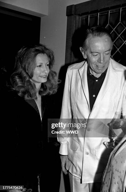 Kathleen Tynan and Kenneth Tynan attend a party at Adriano's restaurant in Los Angeles, California, on January 11, 1979.