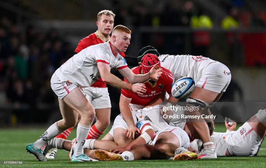 Ulster Rugby Rugby Ruck Belfast , United Kingdom - 10 November 2023; Nathan Doak of Ulster ...