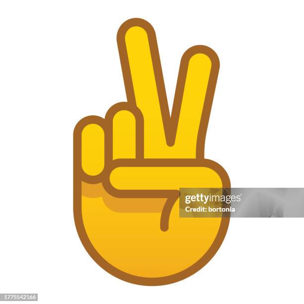 hand icon - editable stroke - peace symbol stock illustrations