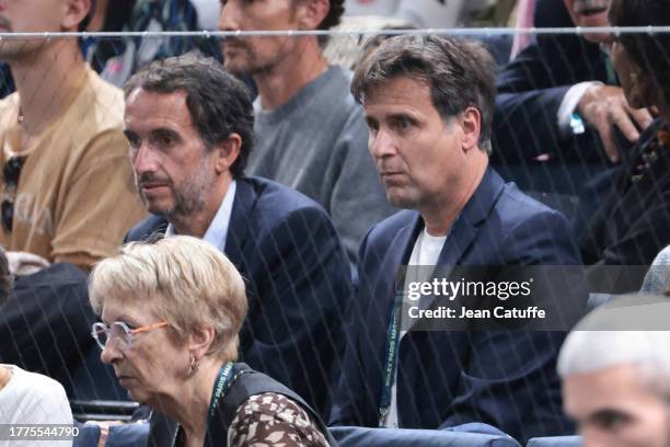 Alexandre Bompard and Fabrice Santoro attend the semifinals on day 6 of the Rolex Paris Masters 2023, ATP Masters 1000 at Accor Arena, POPB Paris...