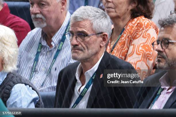 President of French Tennis Federation FFT Gilles Moretton attends the semifinals on day 6 of the Rolex Paris Masters 2023, ATP Masters 1000 at Accor...