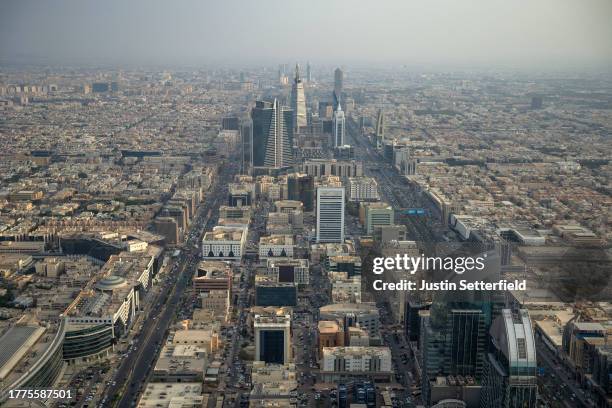 The Skyline of Riyadh is seen on October 31, 2023 in Riyadh, Saudi Arabia. Saudi Arabia is set to host the men's 2034 World Cup after Fifa confirmed...