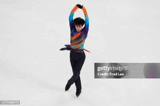 Boyang Jin of China performs during the Men's Free Skating on day two of the ISU Grand Prix of Figure Skating Cup of China at Huaxi Sports Center on...