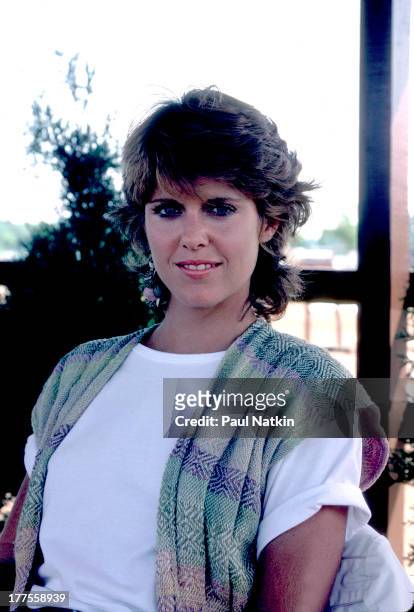 Portrait of American actress Pam Dawber as she poses during a visit to musican Tommy Shaw's residence, Niles, Michigan, August 18, 1983.