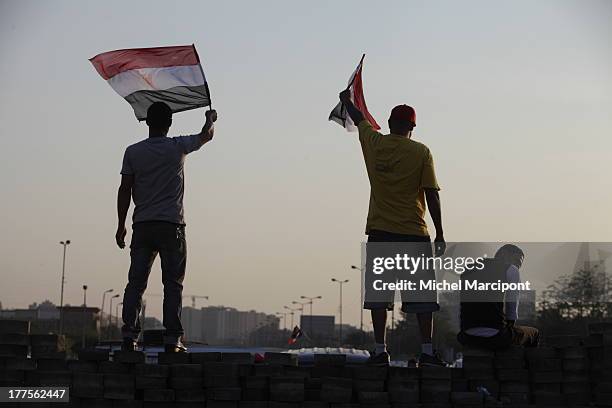 Egypt - Cairo - 9/8/2013 The two main Brotherhood sit-ins continue to block the Rabaa El-Adaweya cross point in Nasr City and Al-Nahda Square in Giza...