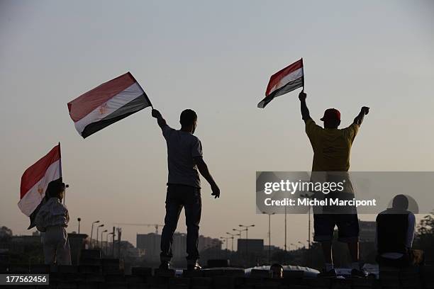 Egypt - Cairo - 9/8/2013 The two main Brotherhood sit-ins continue to block the Rabaa El-Adaweya cross point in Nasr City and Al-Nahda Square in Giza...