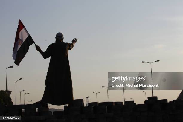 Egypt - Cairo - 9/8/2013 The two main Brotherhood sit-ins continue to block the Rabaa El-Adaweya cross point in Nasr City and Al-Nahda Square in Giza...