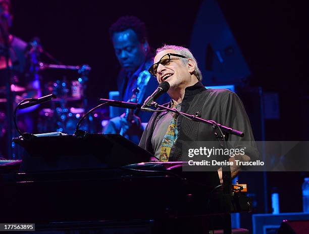 Donald Fagen of Steely Dan performs at Pearl at The Palms on August 23, 2013 in Las Vegas, Nevada.