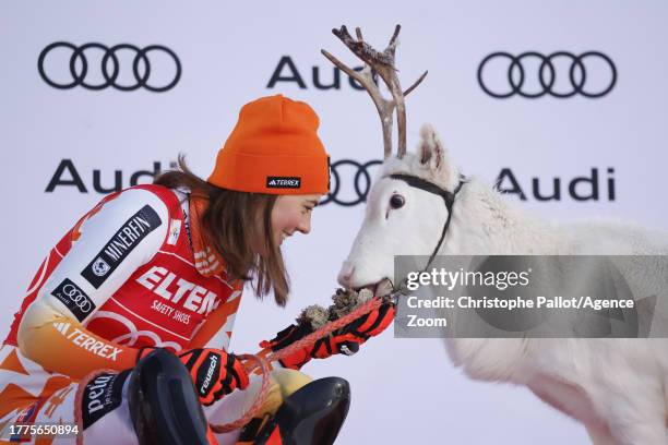 Petra Vlhova of Team Slovakia takes 1st place during the Audi FIS Alpine Ski World Cup Women's Slalom on November 11, 2023 in Levi, Finland.