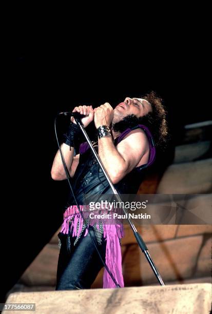 American musician Ronnie James Dio performs on stage, Chicago, Illinois, February 19, 1988.