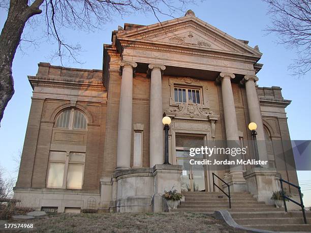 Sandquinst designed this stately Classical Revival Carnegie Library built in 1900-02. It is a National Register of Historic Places property.