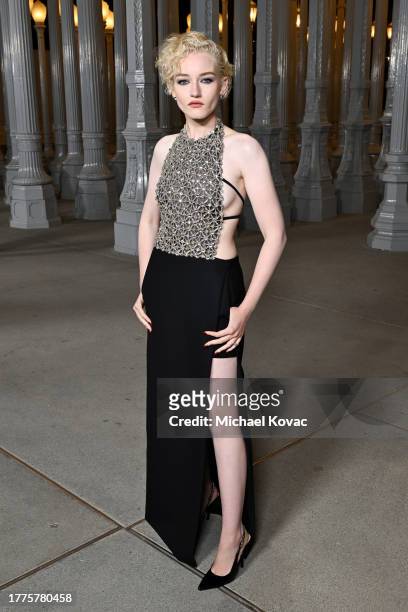 Julia Garner, wearing Gucci, attends the 2023 LACMA Art+Film Gala, Presented By Gucci at Los Angeles County Museum of Art on November 04, 2023 in Los...