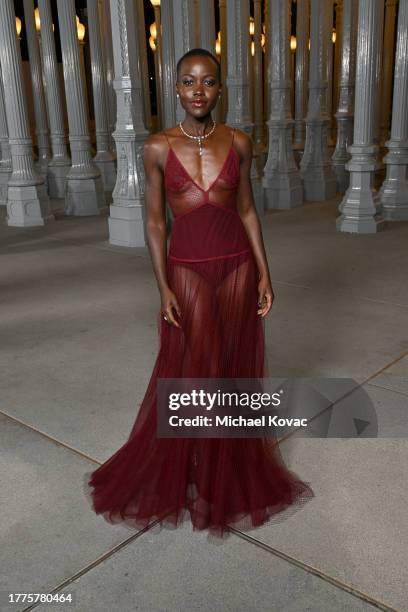 Lupita Nyong'o, wearing Gucci, attends the 2023 LACMA Art+Film Gala, Presented By Gucci at Los Angeles County Museum of Art on November 04, 2023 in...