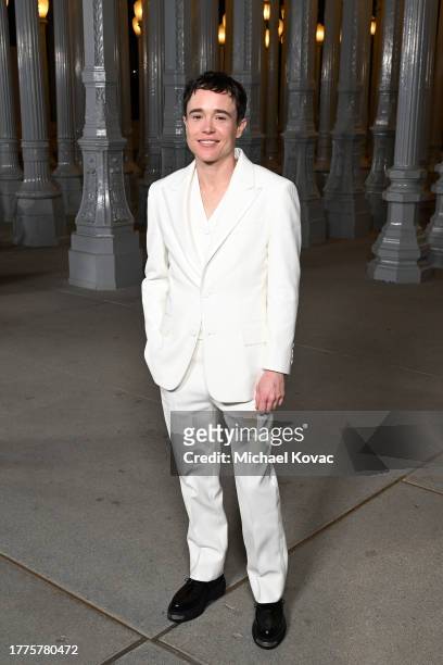 Elliot Page, wearing Gucci, attends the 2023 LACMA Art+Film Gala, Presented By Gucci at Los Angeles County Museum of Art on November 04, 2023 in Los...