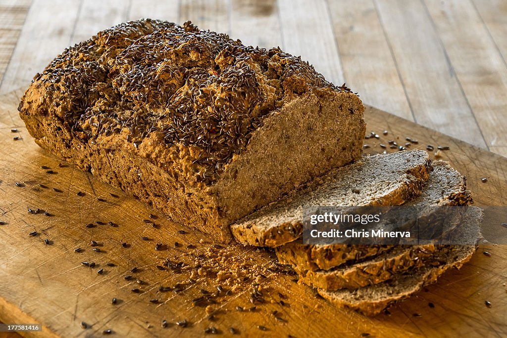 Whole Wheat Beer Bread Half Sliced