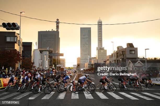 General view of the peloton competing during the 9th Tour de France Saitama Criterium 2023 - Criterium Race a 59.5km one day race from Saitama to...