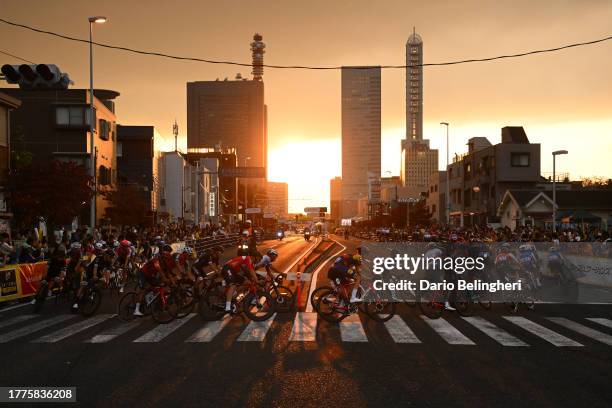 General view of the peloton competing during the 9th Tour de France Saitama Criterium 2023 - Criterium Race a 59.5km one day race from Saitama to...