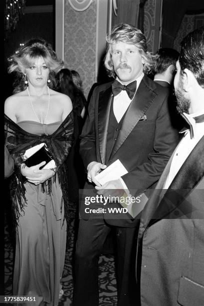 Sharyn Haddad and Nick Nolte attend an American Film Institute event at the Beverly Hilton Hotel in Beverly Hills, California, on March 3, 1978.