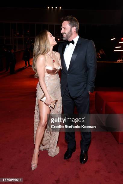 Jennifer Lopez, wearing Gucci,, and Ben Affleck, wearing Gucci, attend the 2023 LACMA Art+Film Gala, Presented By Gucci at Los Angeles County Museum...