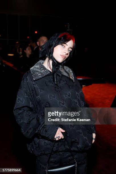 Billie Eilish, wearing Gucci, attends the 2023 LACMA Art+Film Gala, Presented By Gucci at Los Angeles County Museum of Art on November 04, 2023 in...