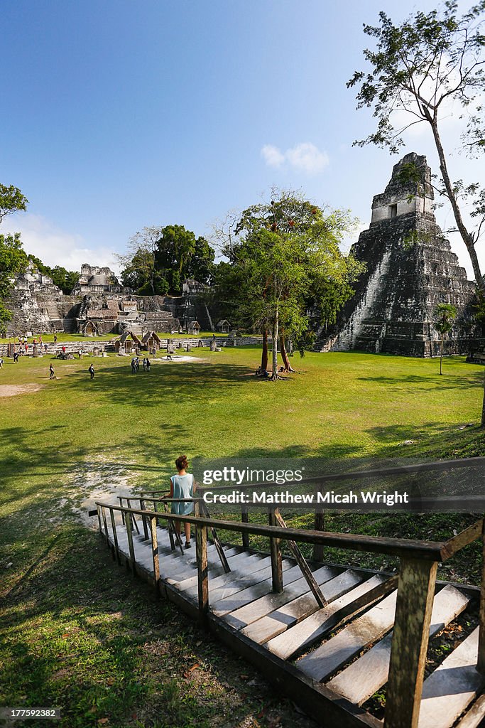 A lunch stop atop the Tikal temple ruins