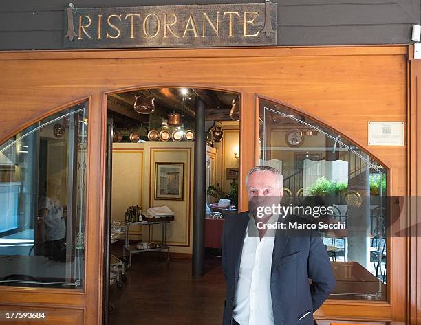 Carlo Campeol the present owner of Restaurant "Alle Beccherie" and son of Alba poses in front of the Restaurant on August 24, 2013 in Treviso, Italy....