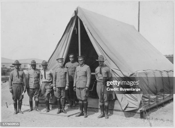 Commander of United States Labor Battalion and staff. Captain E.S. Jones and staff at Governor's Island. Captain Jones is commander of the United...