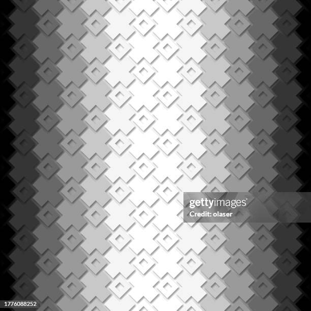 ilustrações de stock, clip art, desenhos animados e ícones de a mesmerizing grayscale pattern composed of repeating diamond shapes, creating an optical illusion of depth and movement. - escala de cinzentos