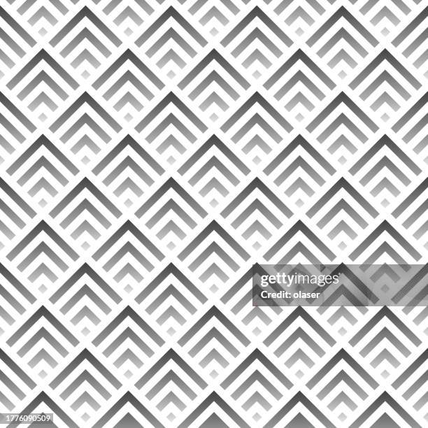 ilustrações de stock, clip art, desenhos animados e ícones de a crisp grayscale chevron pattern creating a harmonious and modern geometric tessellation. - escala de cinzentos