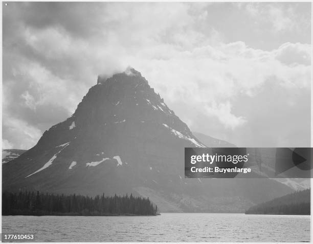 View across Two Medicine Lake, in Glacier National Park, Montana, 1942.