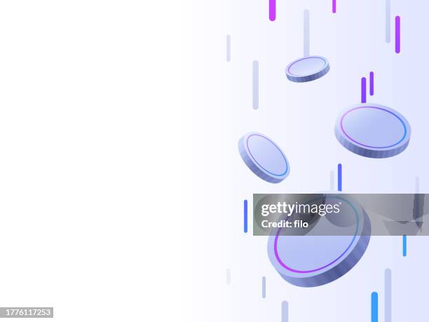 cryptocurrency coin token money background - copper gradient stock illustrations