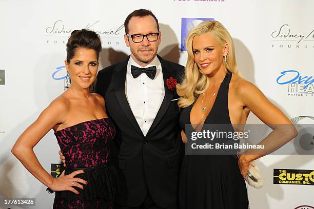 Donnie Wahlberg, Kelly Monaco and Jenny McCarthy attend the Dancing with the Stars Charity event hosted by Jenny McCarthy on August 24, 2013 at Hotel...