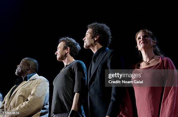 The cast of "Romeo And Juliet" perform at the Richard Rodgers Theatre on August 24, 2013 in New York City.