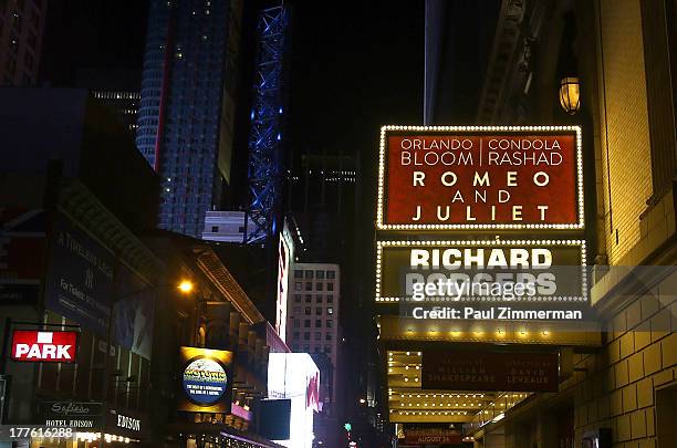 General atmosphere at the "Romeo And Juliet" On Broadway First Performance at the Richard Rodgers Theatre on August 24, 2013 in New York City.